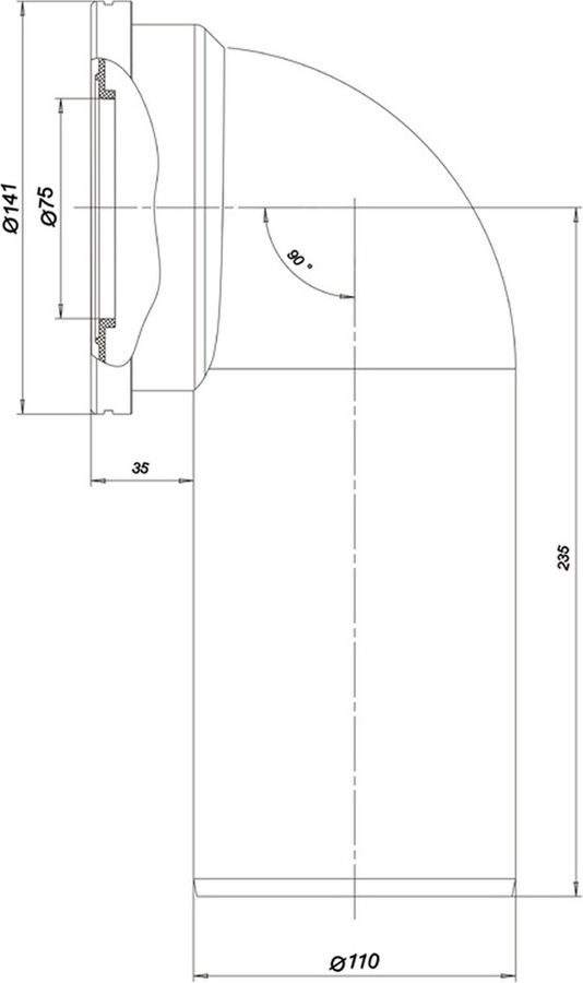 Труба фановая для унитаза АНИ Пласт W9220 320х150 мм, предпросмотр