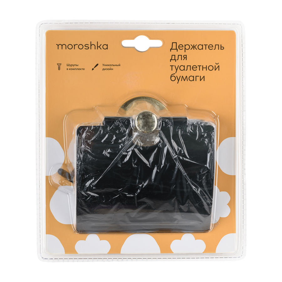 Держатель для туалетной бумаги закрытый Moroshka Oro Nero черный 1 шт, предпросмотр