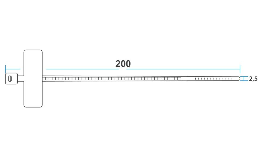 Хомут под маркер nylon REXANT 200x2,5 мм белый 100 шт, превью