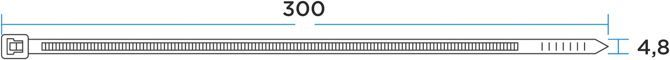 Стяжка нейлоновая 300x4,8 мм белая (100 шт/уп) REXANT, превью