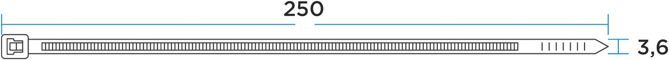Стяжка нейлоновая 250x3,6 мм белая (100 шт/уп) REXANT, предпросмотр