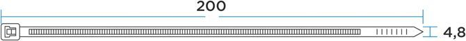 Стяжка нейлоновая 200x4,8 мм белая (100 шт/уп) REXANT, предпросмотр