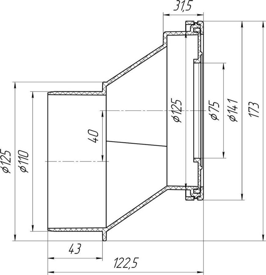 Эксцентрик для унитаза АНИ пласт W0420 124x141 мм, превью