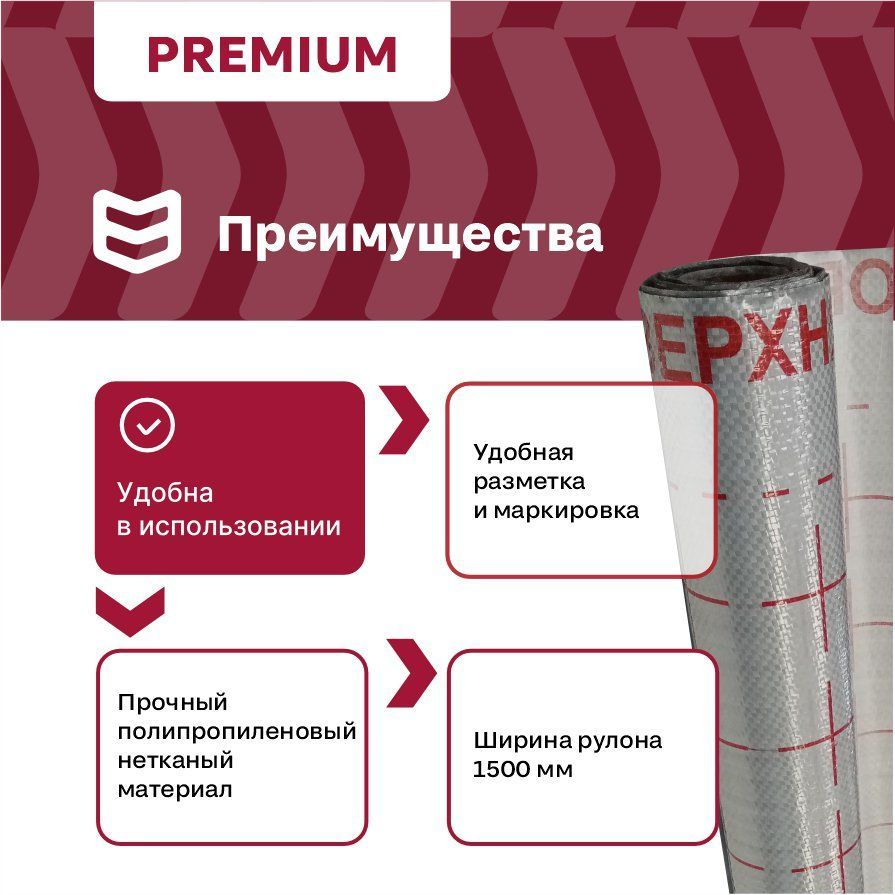 Строительная мембрана гидроизоляционная IZOWAY мембранная 66 г/м² 1,6x43,75 м, предпросмотр