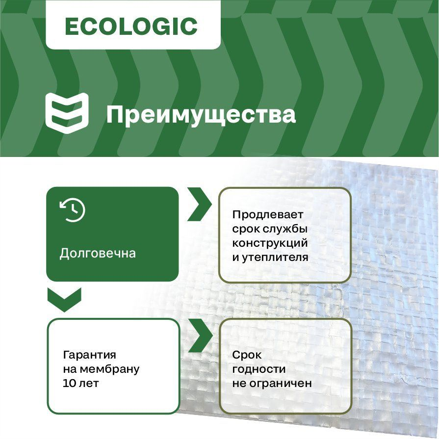 Строительная мембрана гидроизоляционная IZOWAY мембранная 55 г/м² 1,6x18,75 м, превью