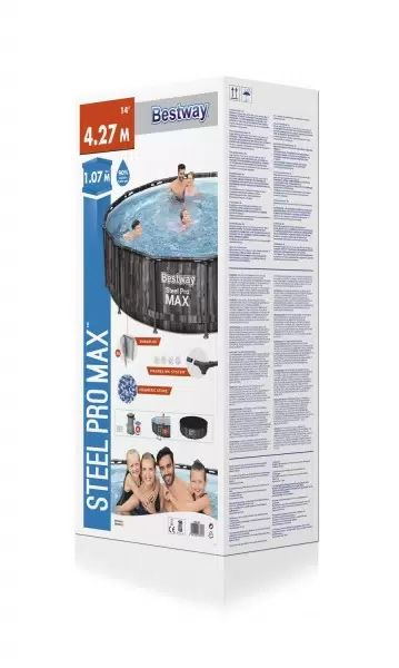 Бассейн каркасный круглый Bestway Steel Pro Max  427х427х107 см, предпросмотр
