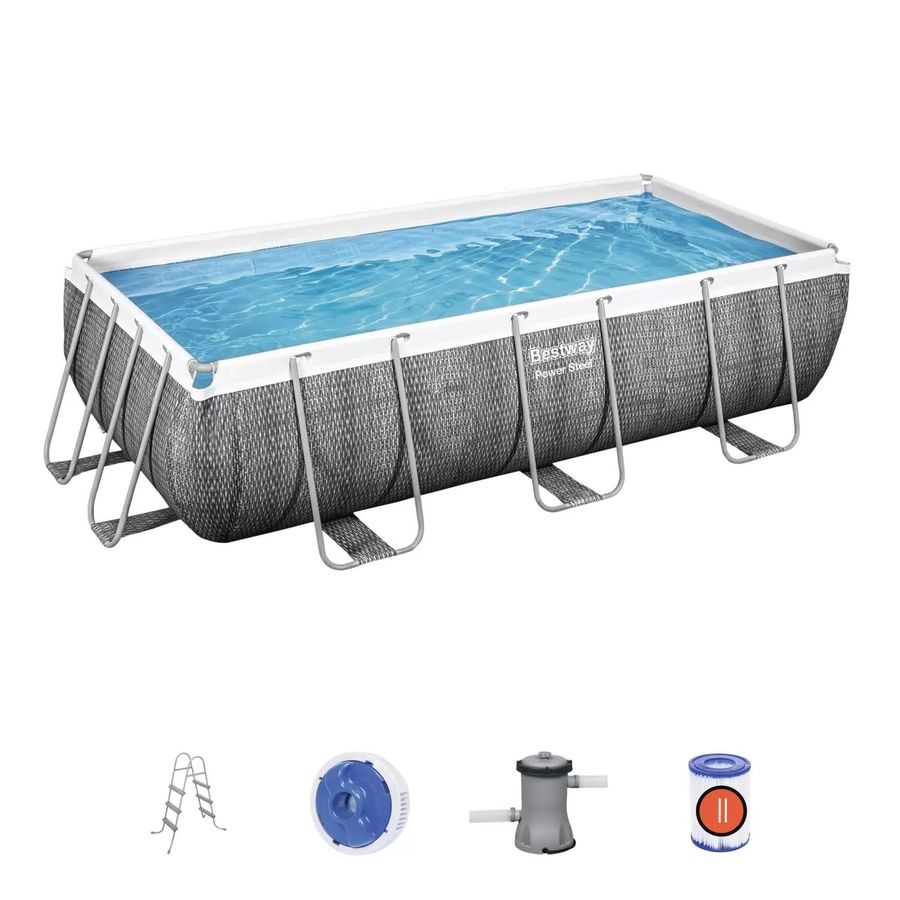 Бассейн каркасный прямоугольный Bestway Power Steel  404х201х100 см, предпросмотр