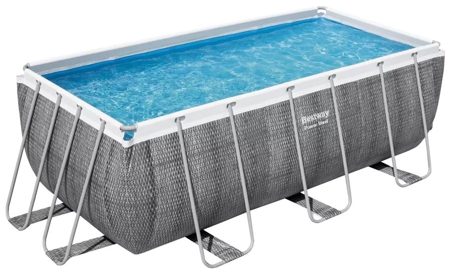 Бассейн каркасный BESTWAY Power Steel 412х201х122см, прямоугольный, лестница, насос, превью