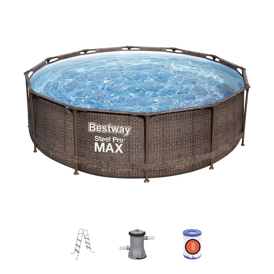 Бассейн каркасный круглый Bestway Steel Pro Max   366х366х100 см  цвет "ротанг", предпросмотр