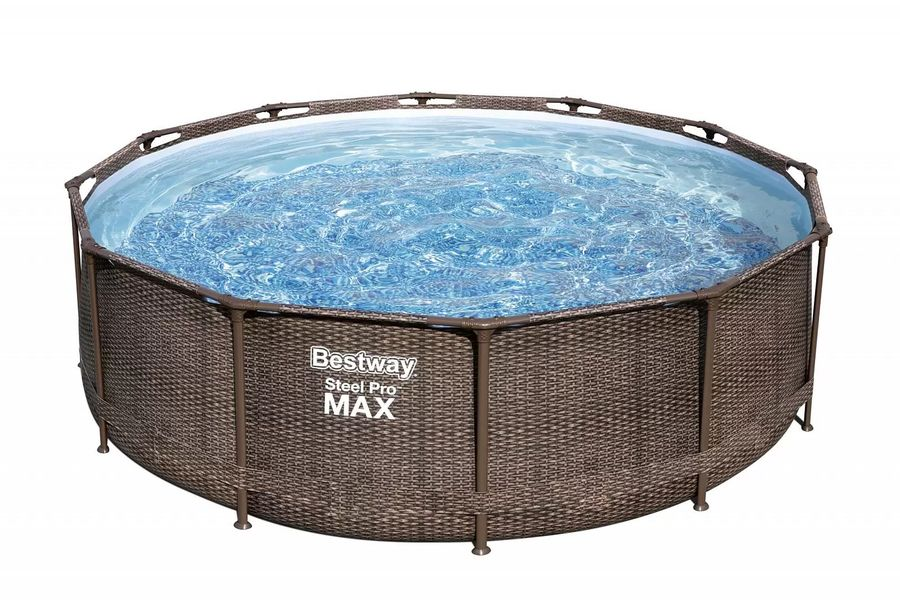 Бассейн каркасный круглый Bestway Steel Pro Max   366х366х100 см  цвет "ротанг", превью