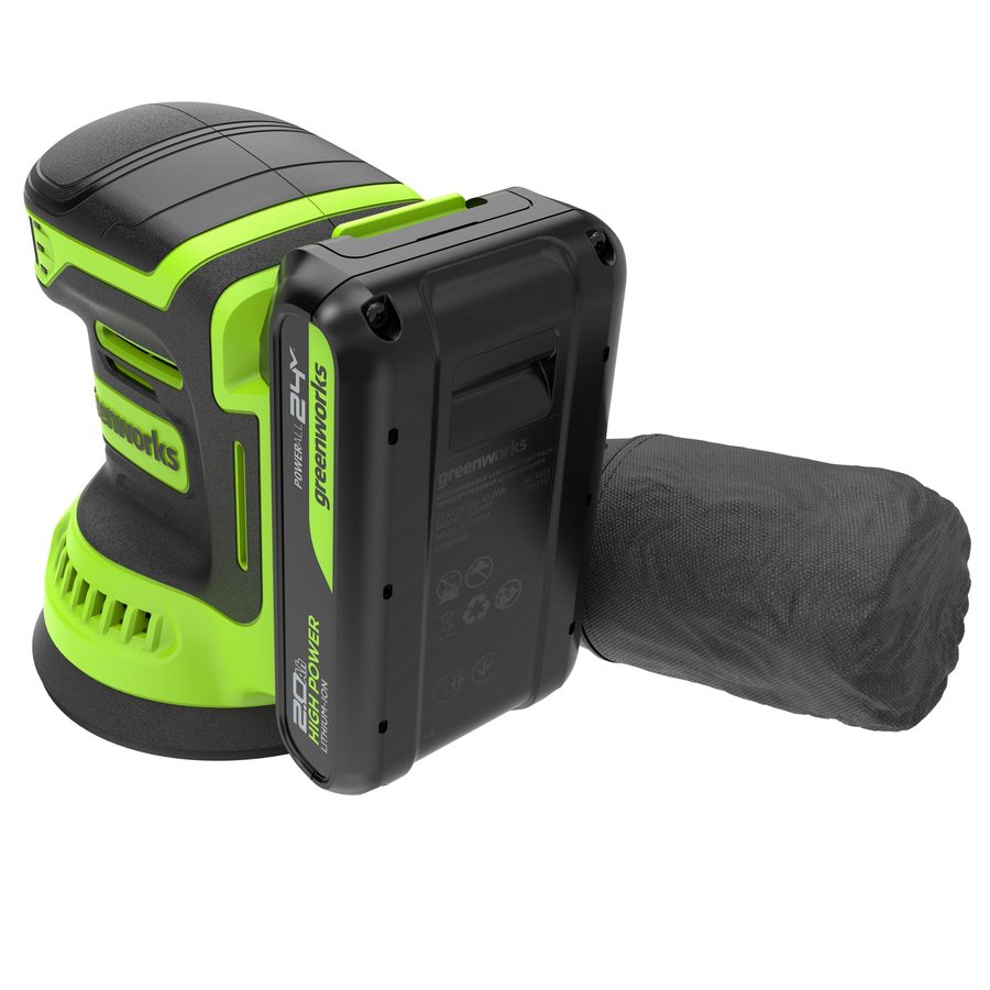 Эксцентриковая шлифмашина аккумуляторная GREENWORKS OS325 24V 1х2Ач ЗУ, предпросмотр