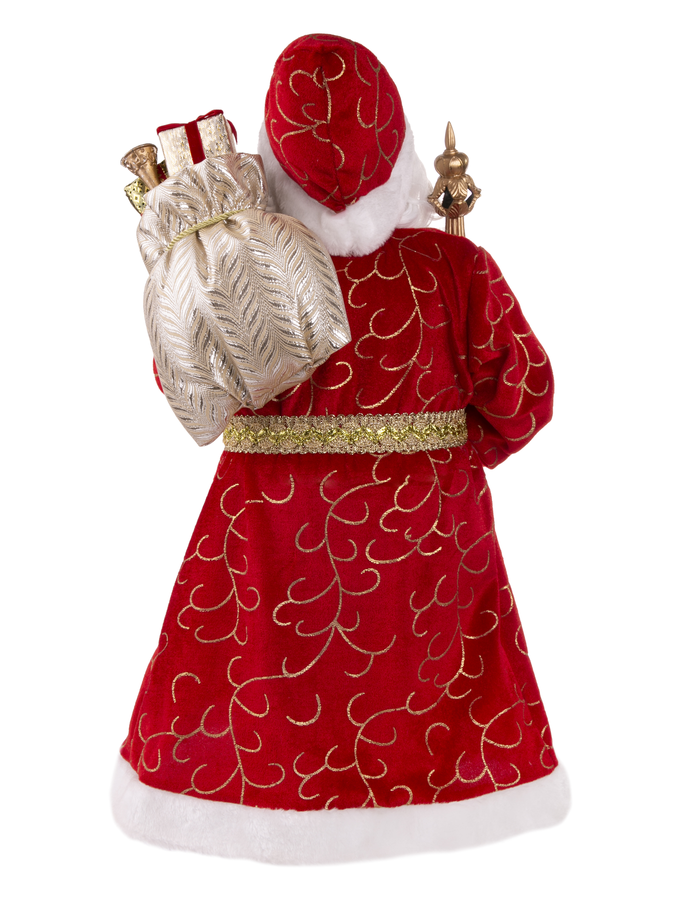 Новогодняя фигурка Дед Мороз В красной шубке, (ПВХ, полиэстер) / 28,5x19,5x61см арт.90711, превью