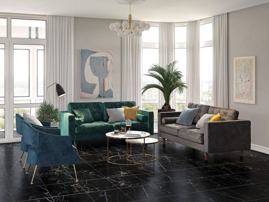 Керамогранит Cersanit Queen черный 42X42 см 1,587 м², предпросмотр