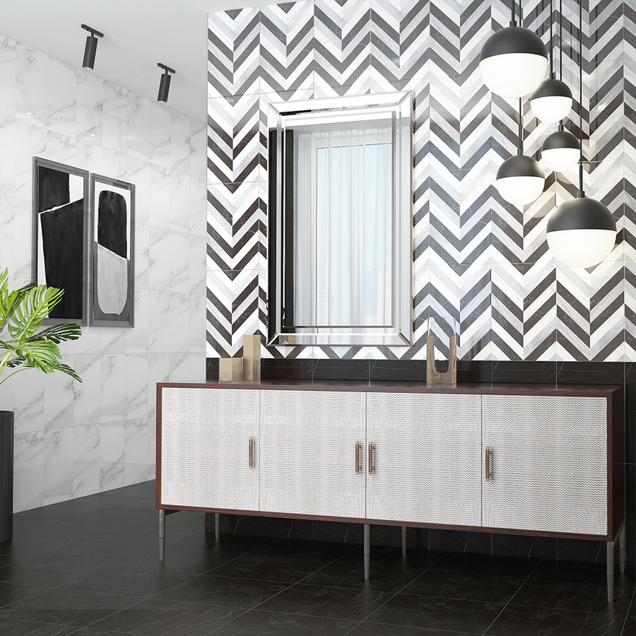 Декор Керамин Пантеон Ч/Бгеометр 27,5X40 см 1,65 м², превью