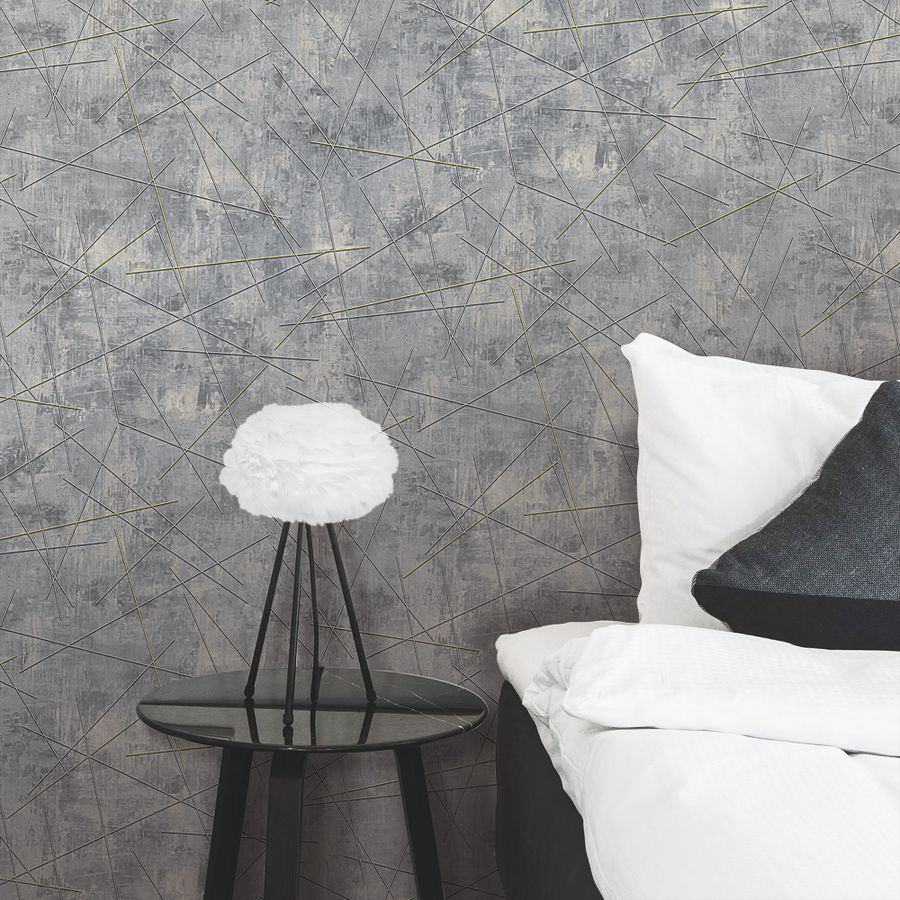 Виниловые обои Erismann Alexandria 3709-6 серые 10,05 x 1,06 м, предпросмотр