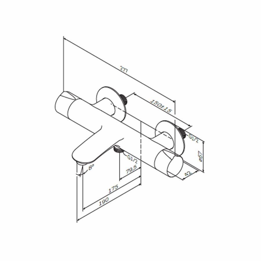 Смеситель для ванны AM.PM Like F8050000, превью