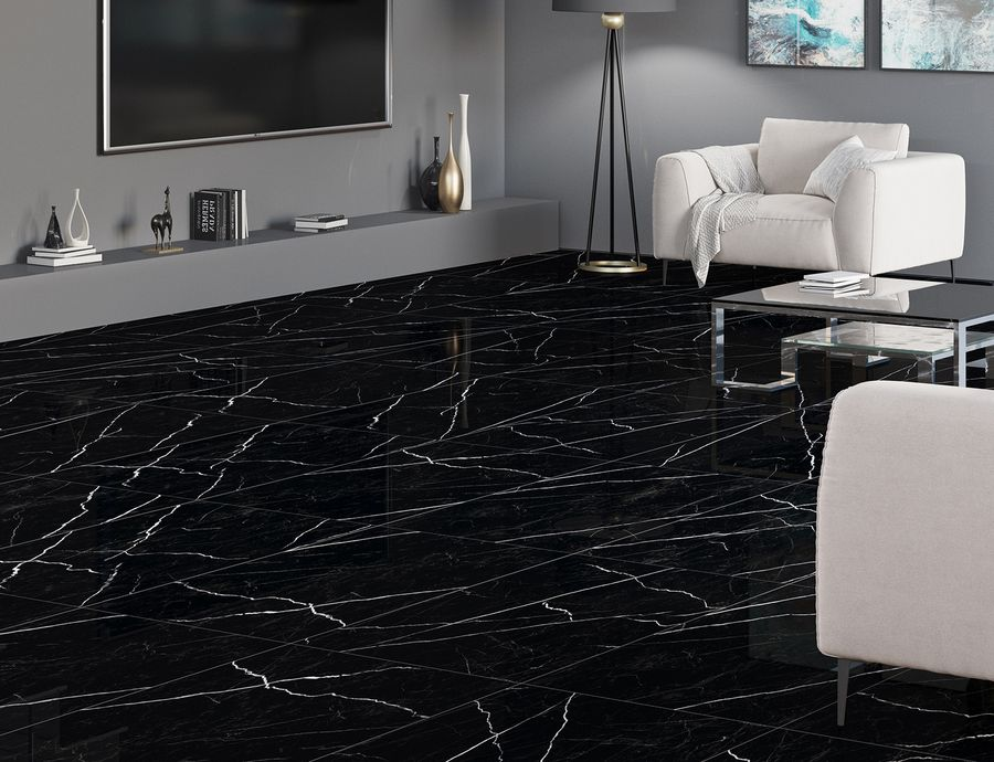 Керамогранит Staro Nero Marquina черный 60X120 см 1,44 м², превью
