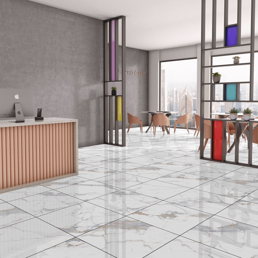 Керамогранит Global Tile Calacatta Imperial Полированный. белый полированный 60X60 см 1,44 м², предпросмотр
