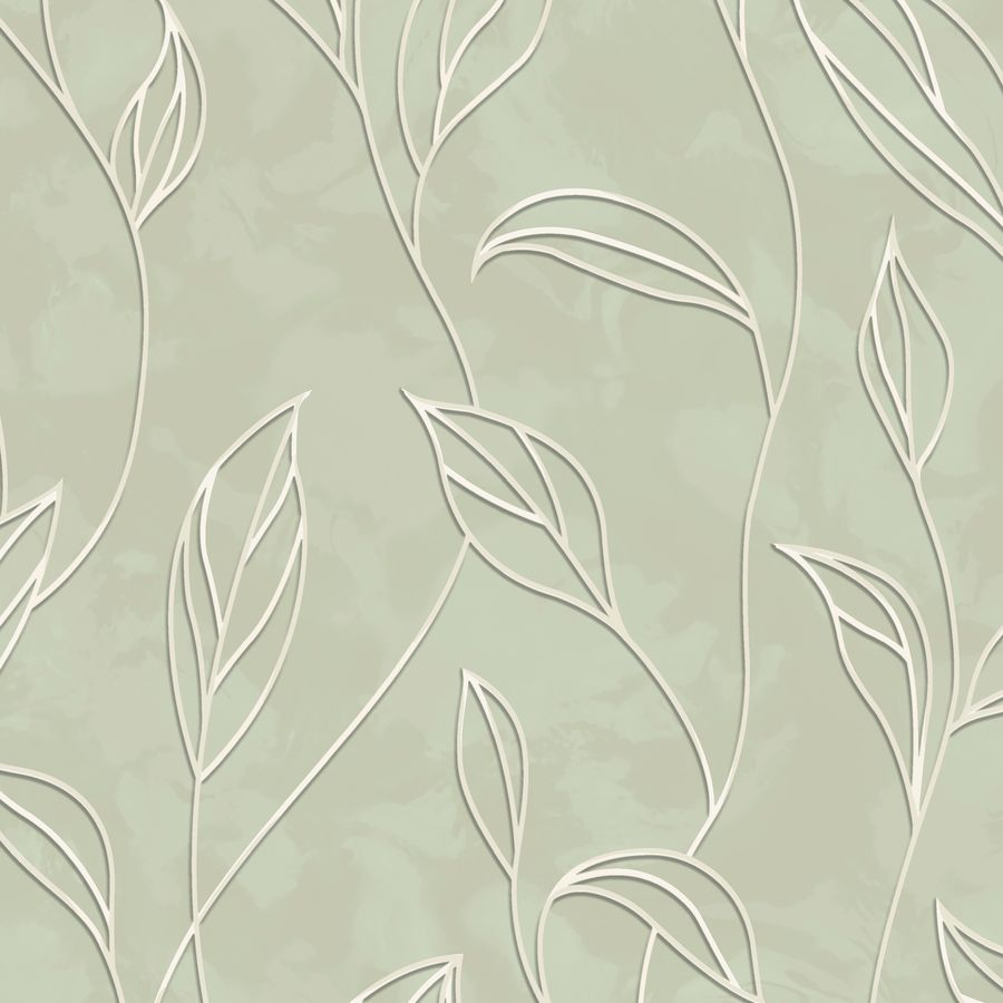 Виниловые обои WALLSECRET liola 9050-24 зеленые 1,06х10,05 м, превью