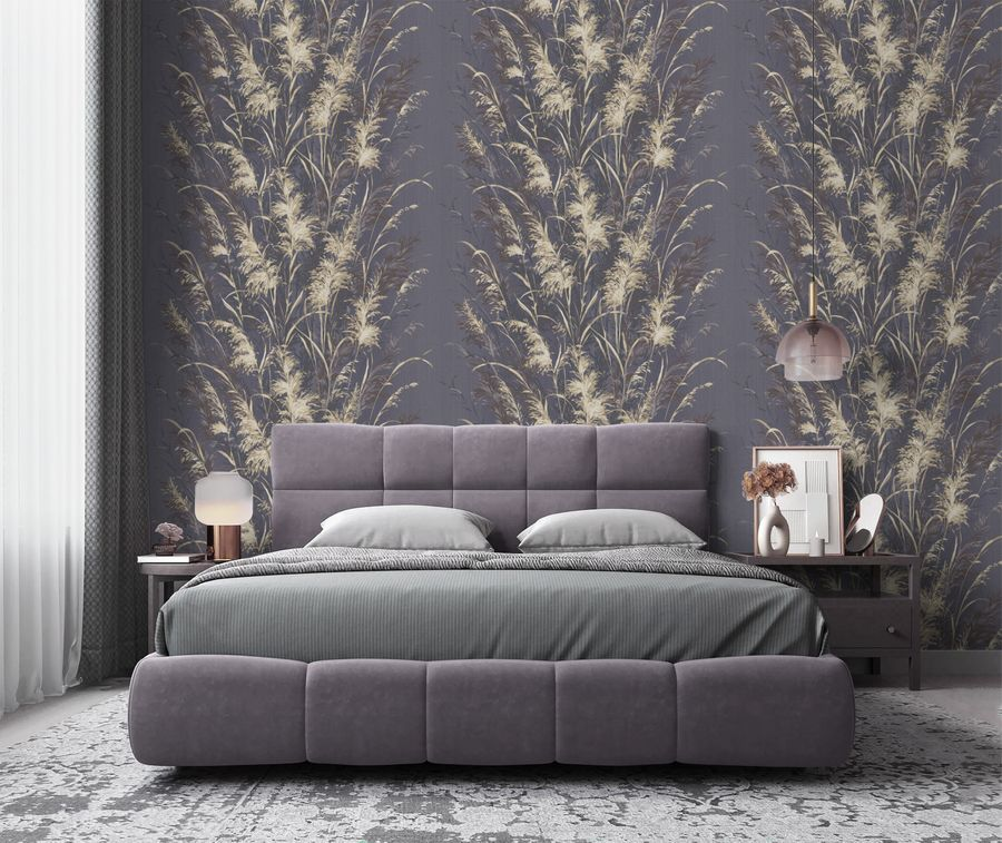 Виниловые обои WALLSECRET midnight 9089-25 фиолетовые 1,06х10,05 м, превью