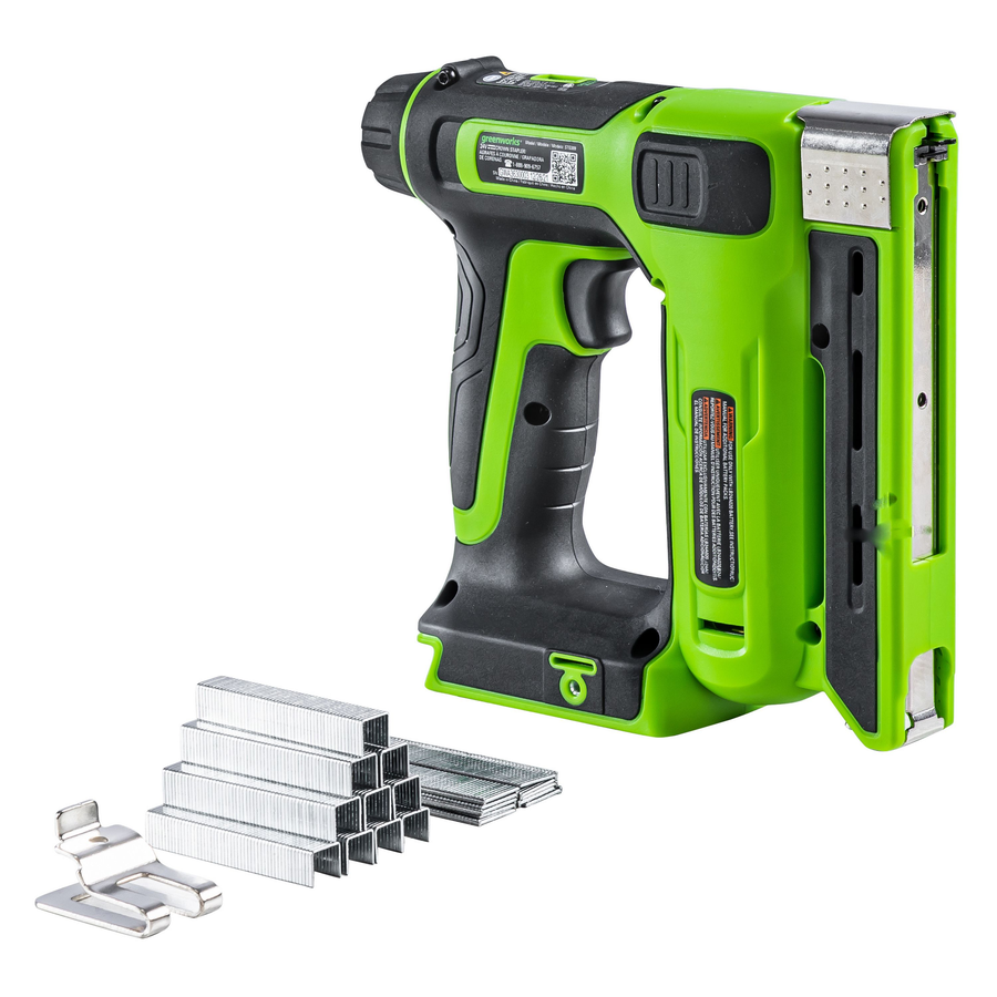 Гвозде-Скобозабиватель степлер аккумуляторный GREENWORKS G24CS10 24V 1х2Ач ЗУ, предпросмотр