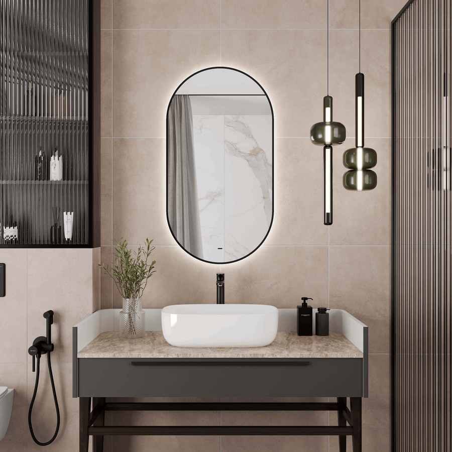 Зеркало "Prima Led" 700х1200 с бесконтактным сенсором,  УФ-печатью и со сменой цвета подсветки, превью