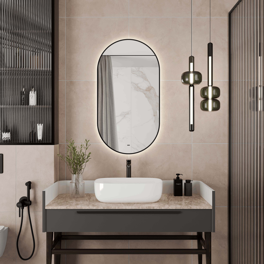 Зеркало "Prima Led" 700х1200 с бесконтактным сенсором,  УФ-печатью и со сменой цвета подсветки, превью