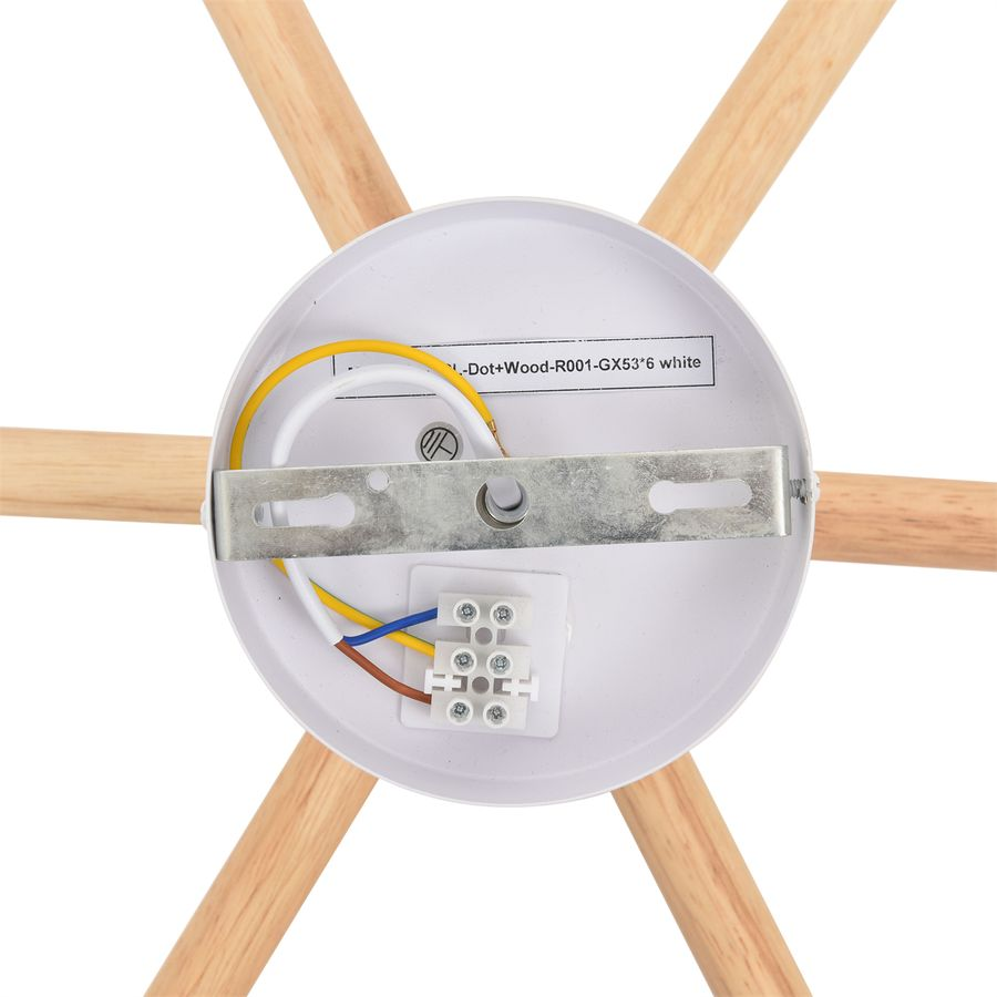 Светильник потолочный Comfi GX53 LED 6х7W 220V Vudi дерево/металл белый, превью
