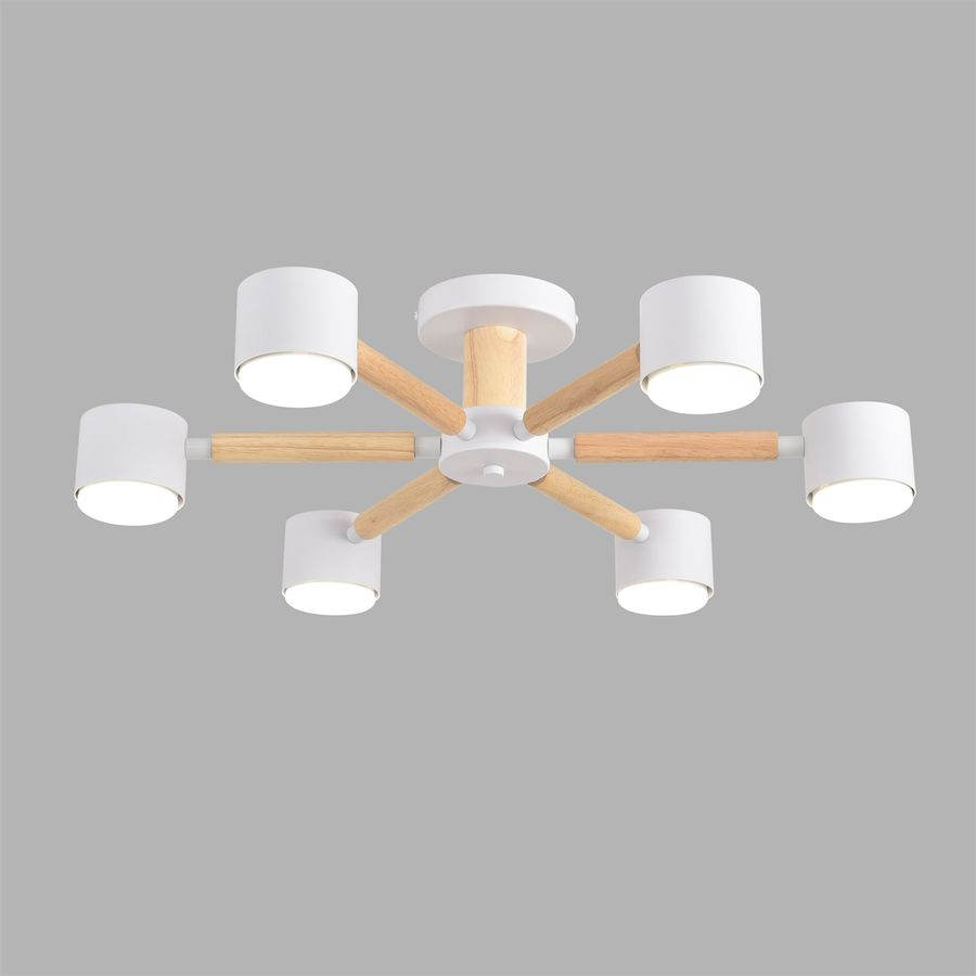 Светильник потолочный Comfi GX53 LED 6х7W 220V Vudi дерево/металл белый, превью