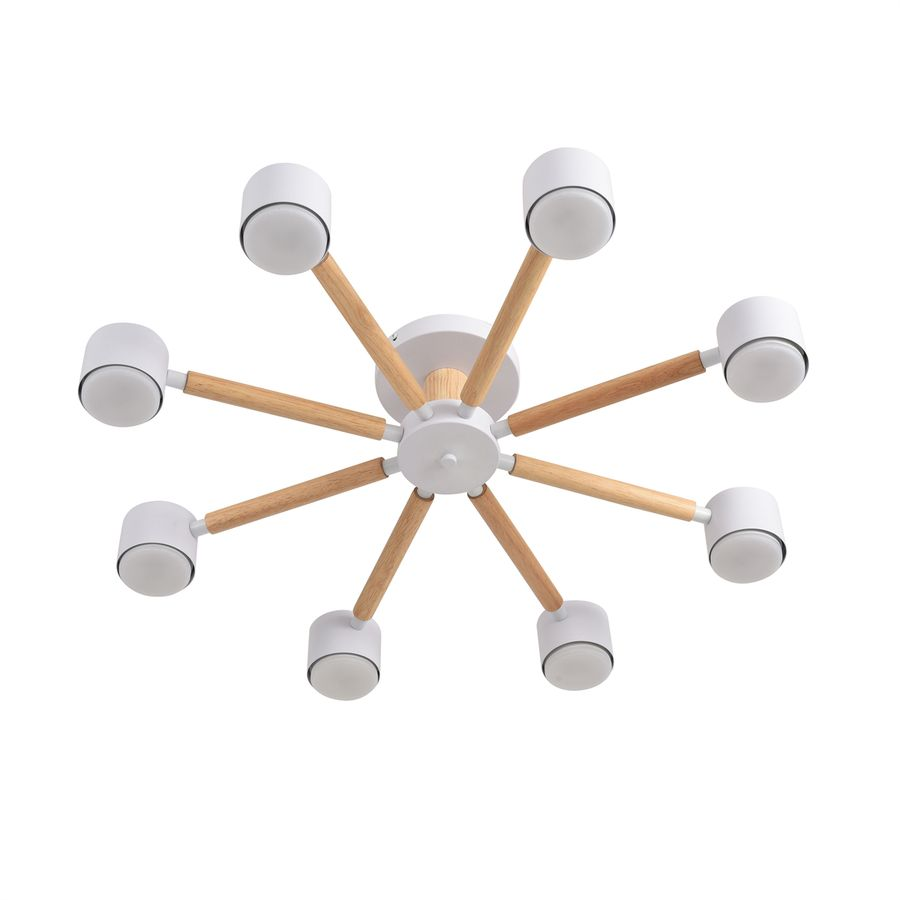 Светильник потолочный Comfi GX53 LED 8х7W 220V Vudi дерево/металл белый, предпросмотр