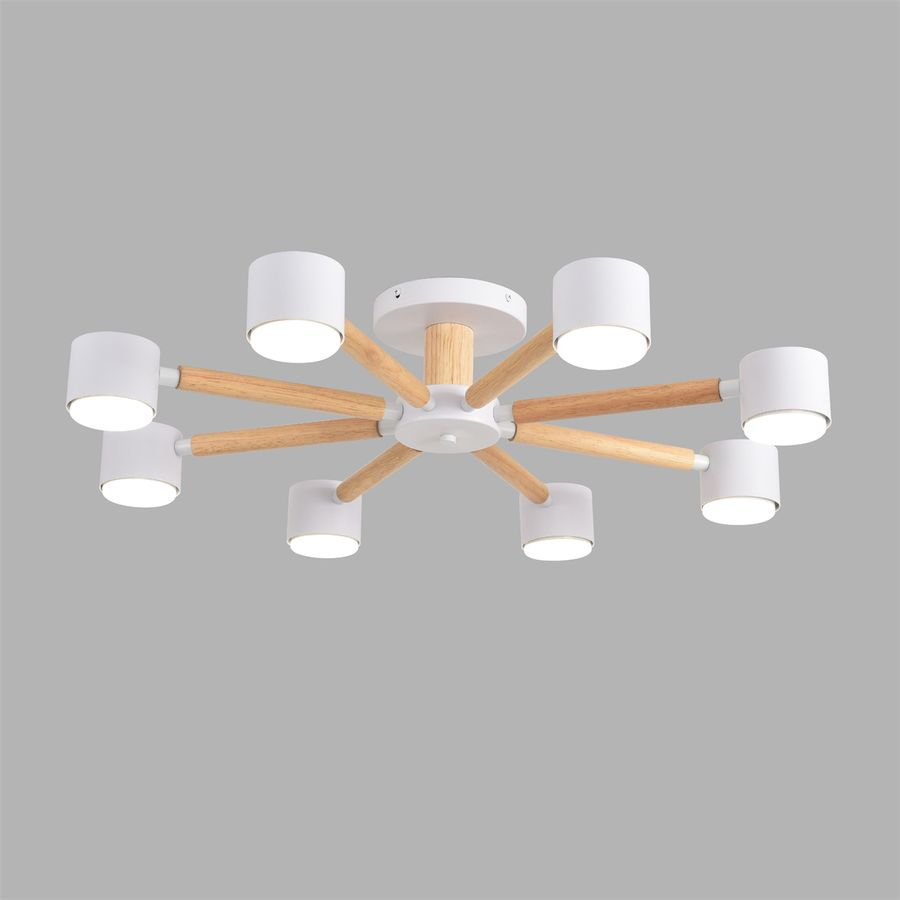 Светильник потолочный Comfi GX53 LED 8х7W 220V Vudi дерево/металл белый, превью