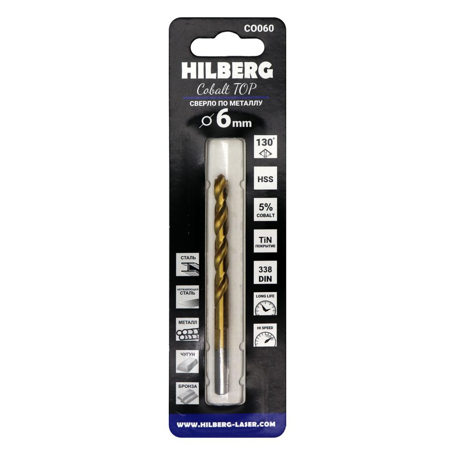 Сверло по металлу 6.0*93(57) мм HILBERG Cobalt 5% TOP, CO060, превью
