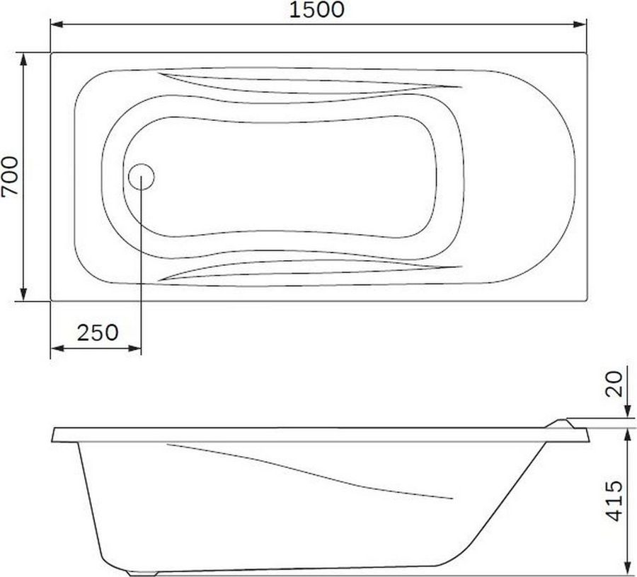 Ванна акриловая AM.PM Sense W76А-150-070W-A 150х70 см, предпросмотр