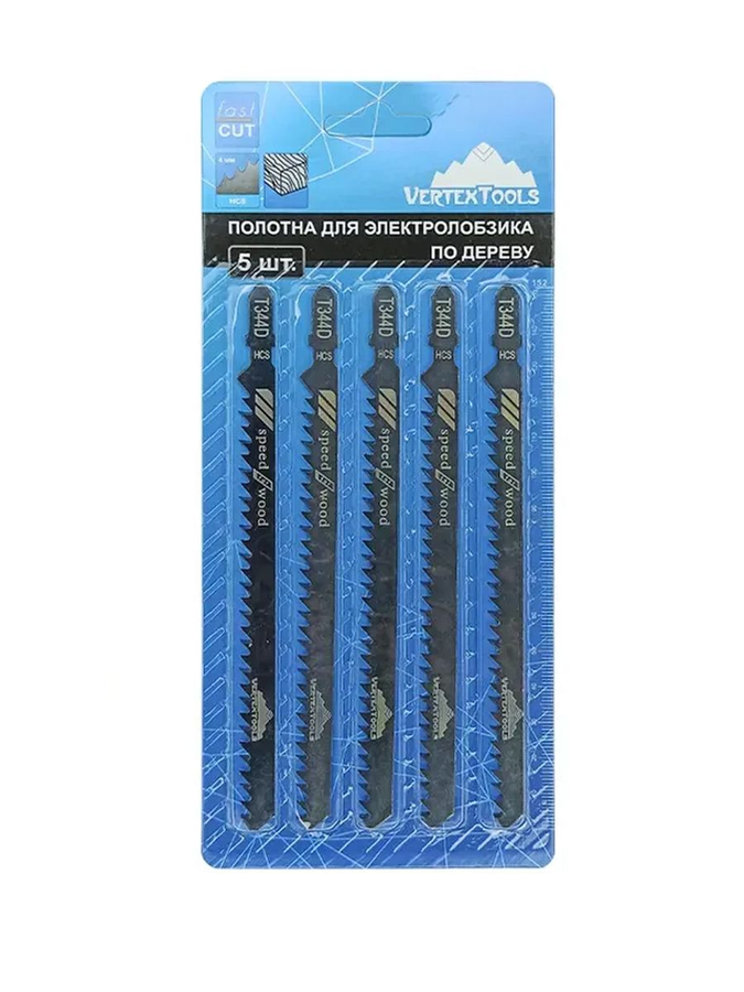 Полотно для электролобзика VERTEXTOOLS t344d 5 шт, предпросмотр