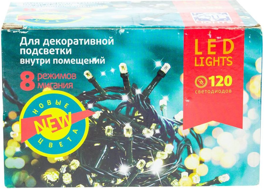 Гирлянда внутренняя нить  SH LIGHTS DC-ILD120-CGL 120 LED желтый 12 м, превью