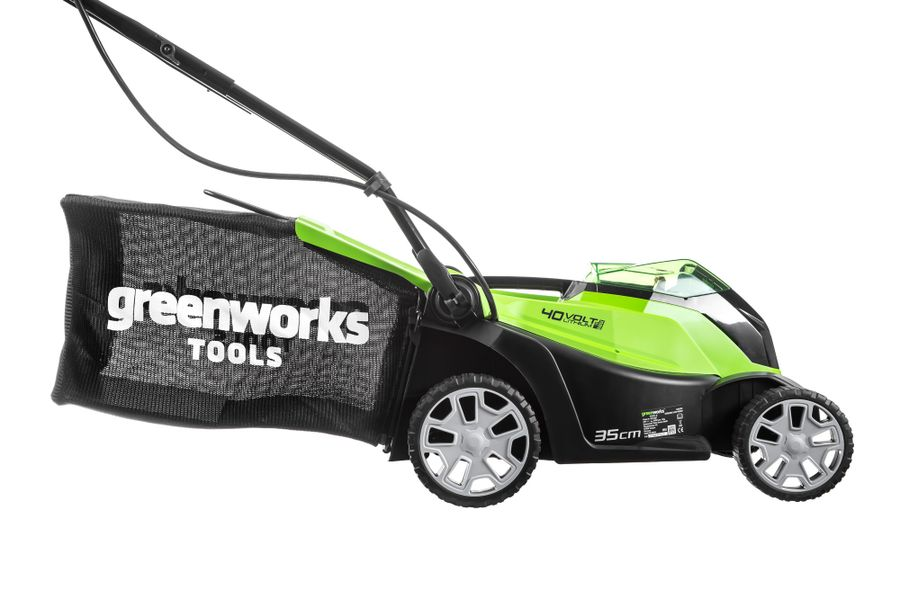 Газонокосилка аккумуляторная GREENWORKS 40В 35см 2Ач, с акб и з/у, G40LM35K2, предпросмотр