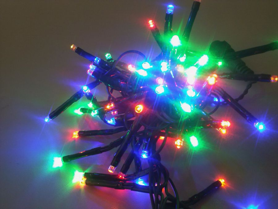 Гирлянда внешняя нить  SH LIGHTS 100 LED многоцветный 10 м, предпросмотр