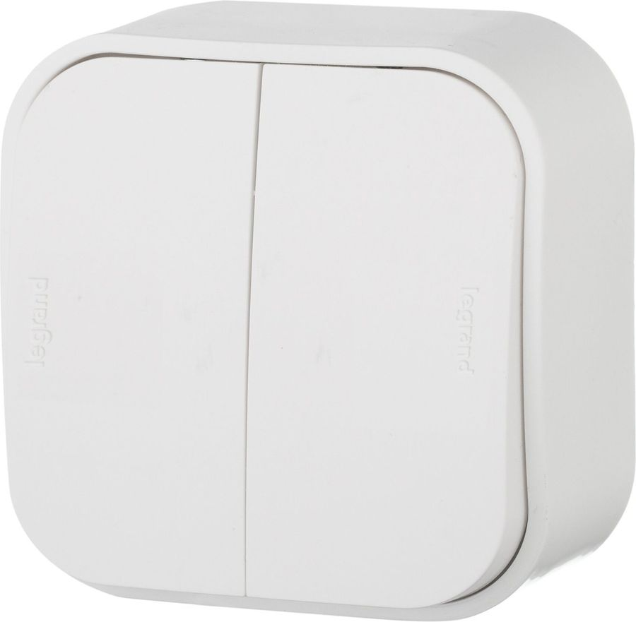 Переключатель 2-клавишный Legrand Quteo 782206 белый, превью