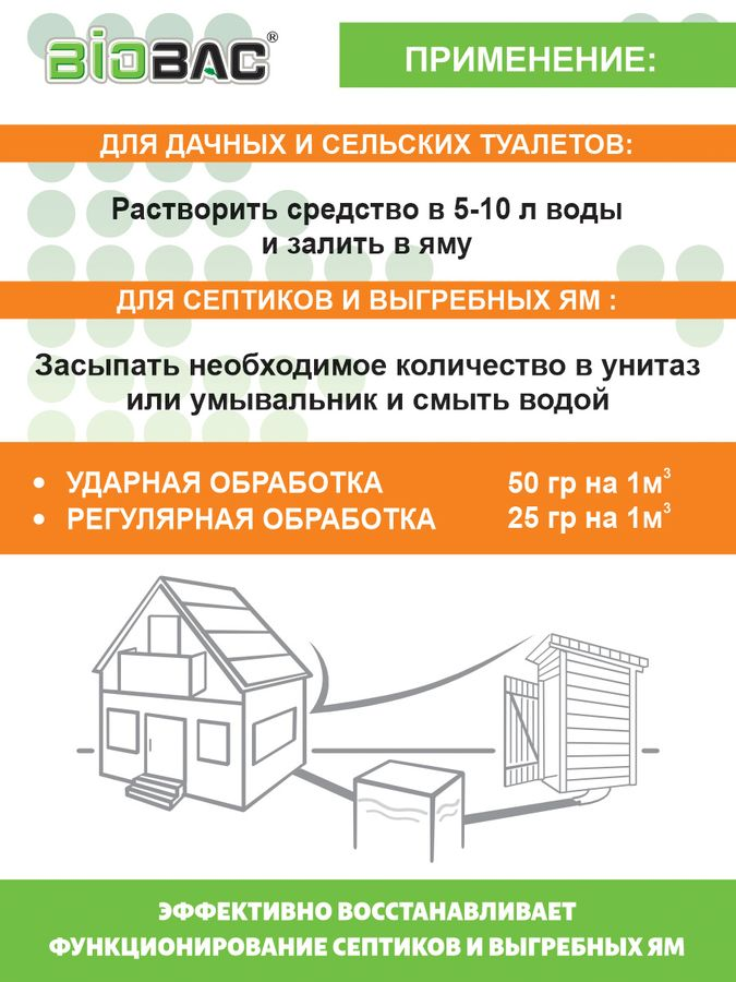 Средство биологическое для септиков и выгребных ям BB-YS60 100 гр, превью
