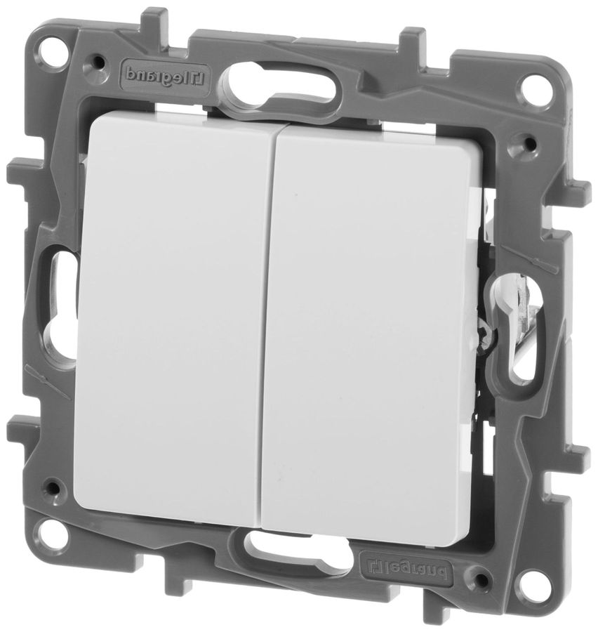 Переключатель 2-клавишный Legrand Etika 672212 белый, превью