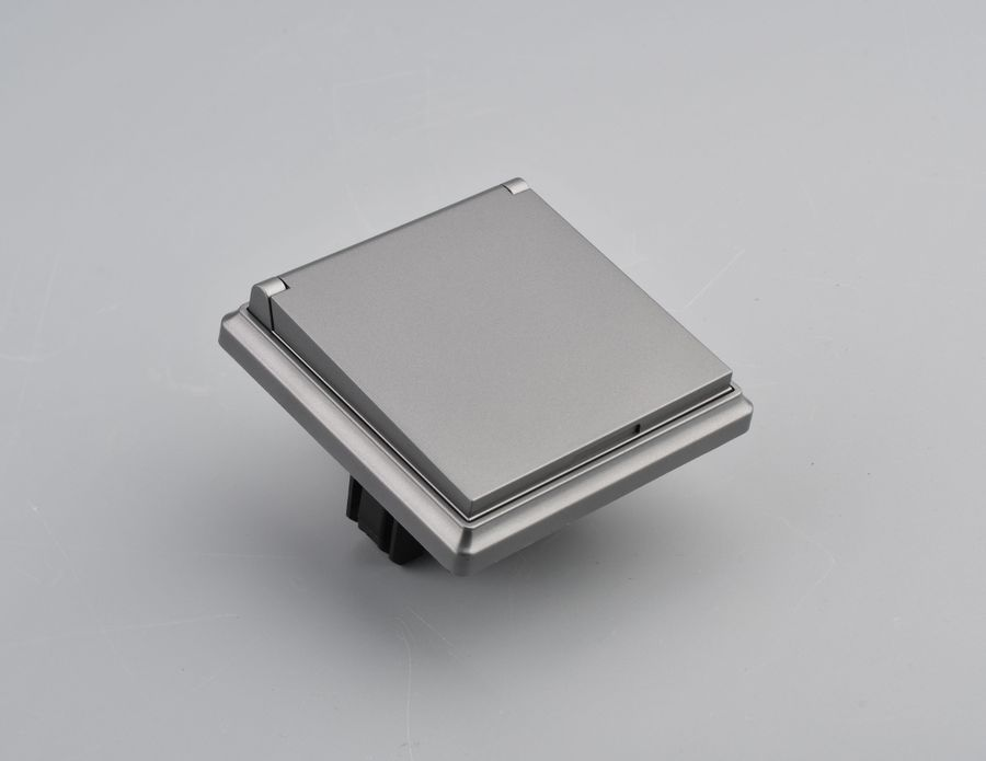 Розетка электрическая 1 пост ALTECH ENCORE 1SG IP44 графит, превью