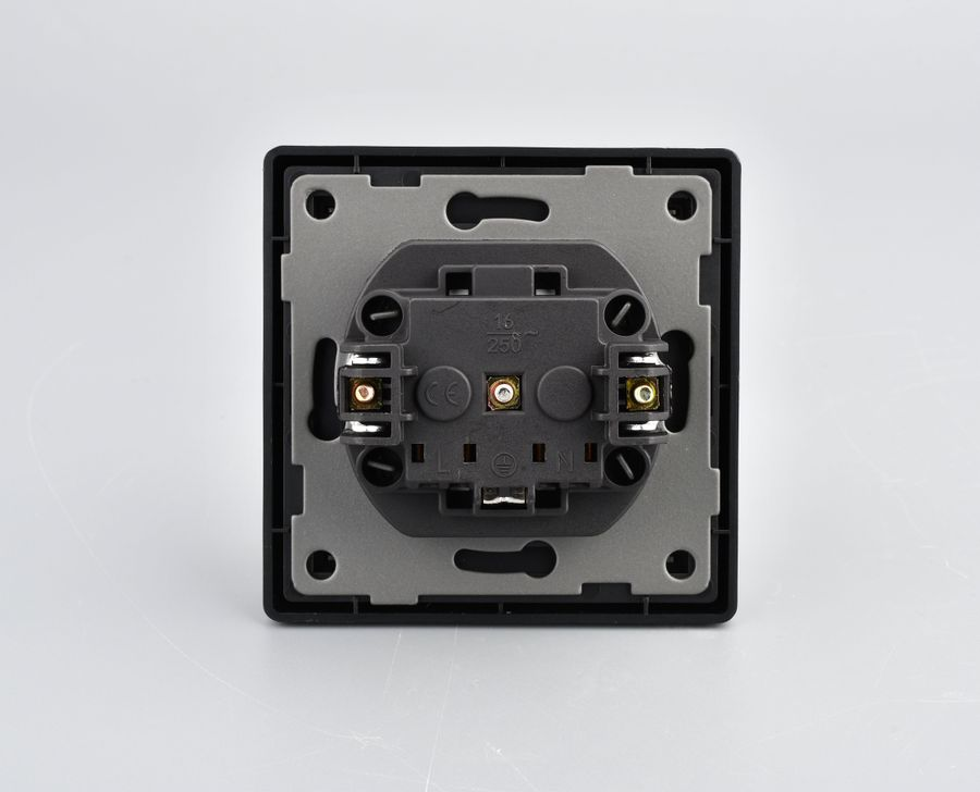 Розетка электрическая 1 пост ALTECH ENCORE 1SG IP44 графит, превью