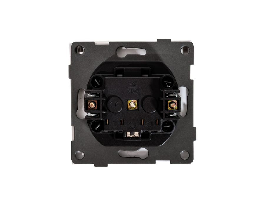 Розетка электрическая 1 пост ALTECH ENCORE 1SG IP44 графит, превью