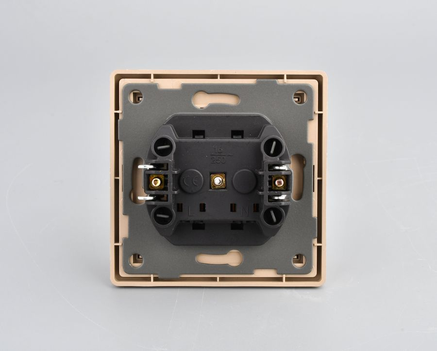 Розетка электрическая 1 пост ALTECH ENCORE 1SY IP44 шампань, превью