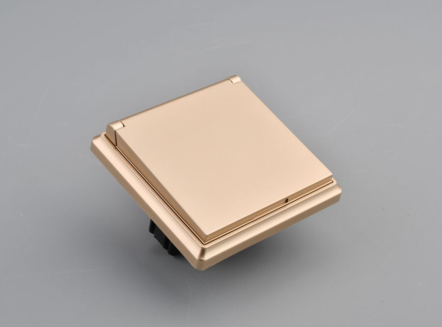 Розетка электрическая 1 пост ALTECH ENCORE 1SY IP44 шампань, превью