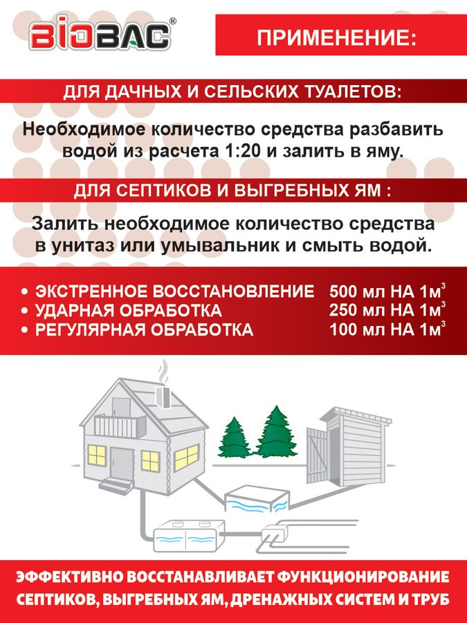 Средство биологическое супер универсал для выгребных ям, септических, дренажных систем и труб BB-SU010 1 л, превью