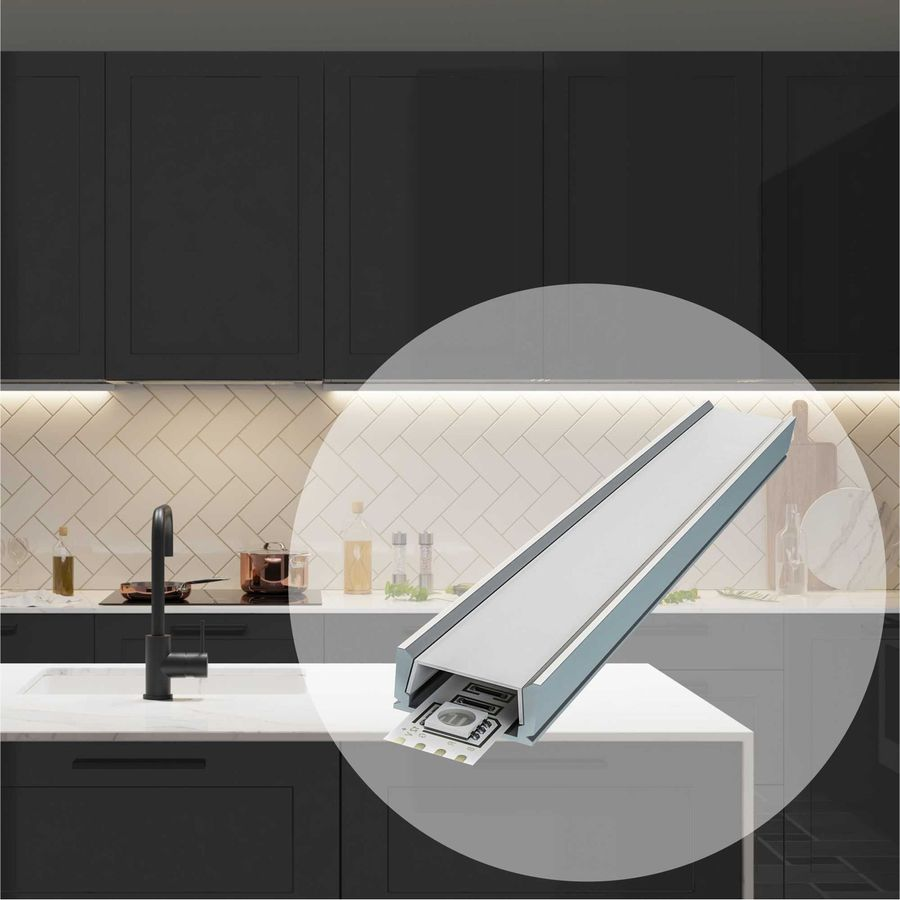 Профиль для светодиодной ленты Apeyron Electrics 08-05 1 м серебристый, предпросмотр