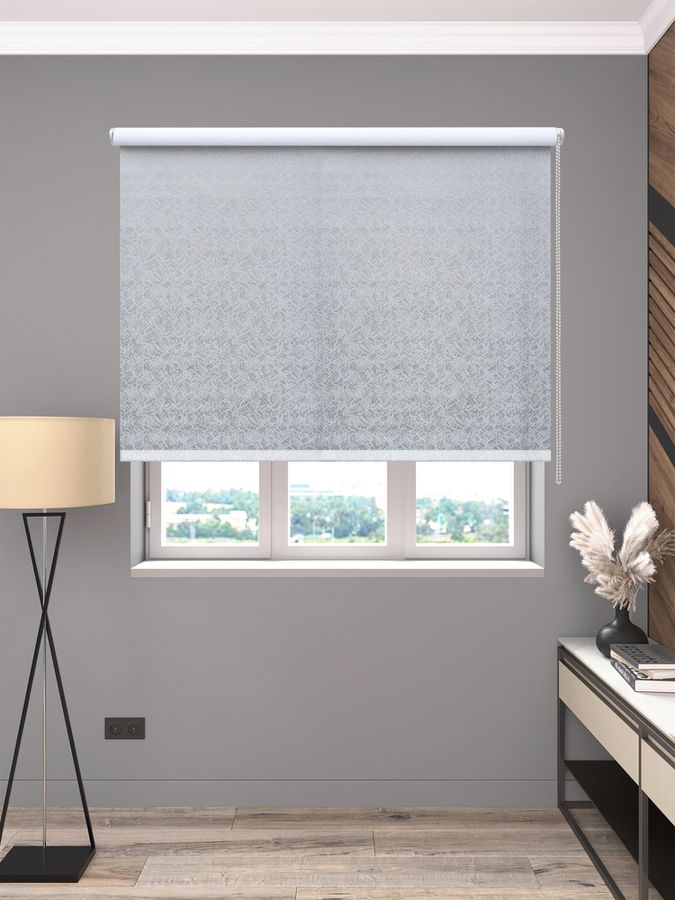 Рулонная штора Decofest Блэкаут Катальпа 140x175 светло-серый, предпросмотр