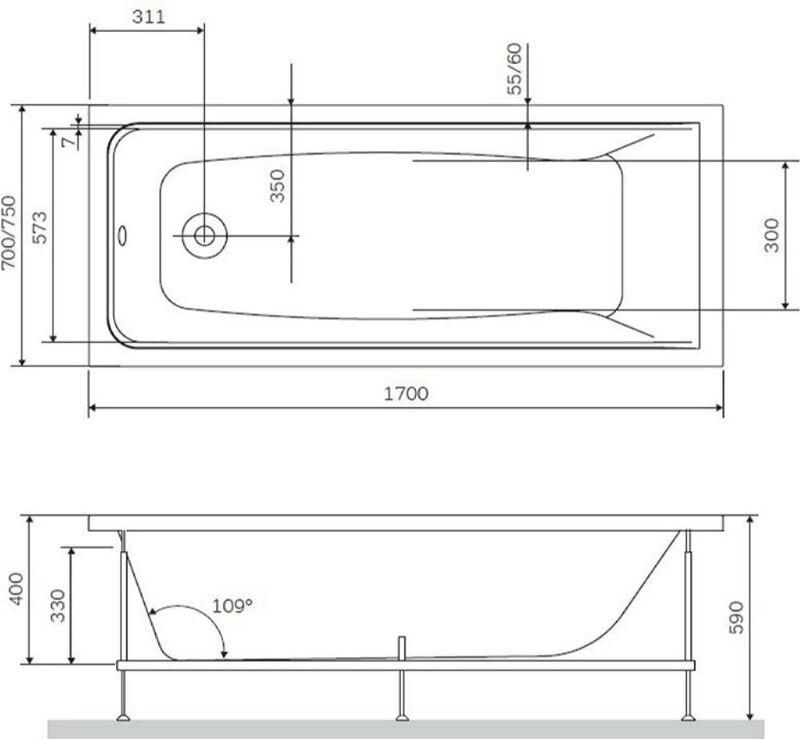 Каркас AM.PM Gem для ванны 170х70 см, предпросмотр