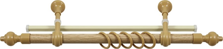 Карниз для штор Legrand Кантри настенный двухрядный ясный дуб 200 см, предпросмотр